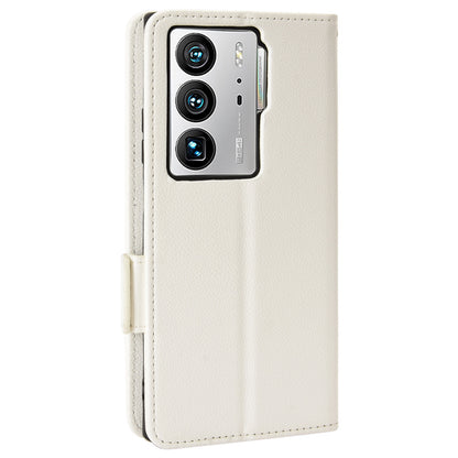 Litchi Texture Phone Cover for ZTE Axon 40 Ultra 5G, PU Leather Folio Flip Magnetic Clasp Case with Wallet Stand