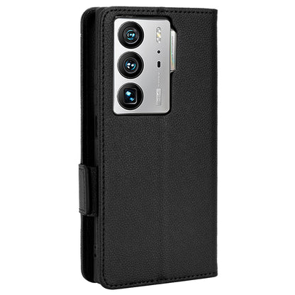 Litchi Texture Phone Cover for ZTE Axon 40 Ultra 5G, PU Leather Folio Flip Magnetic Clasp Case with Wallet Stand