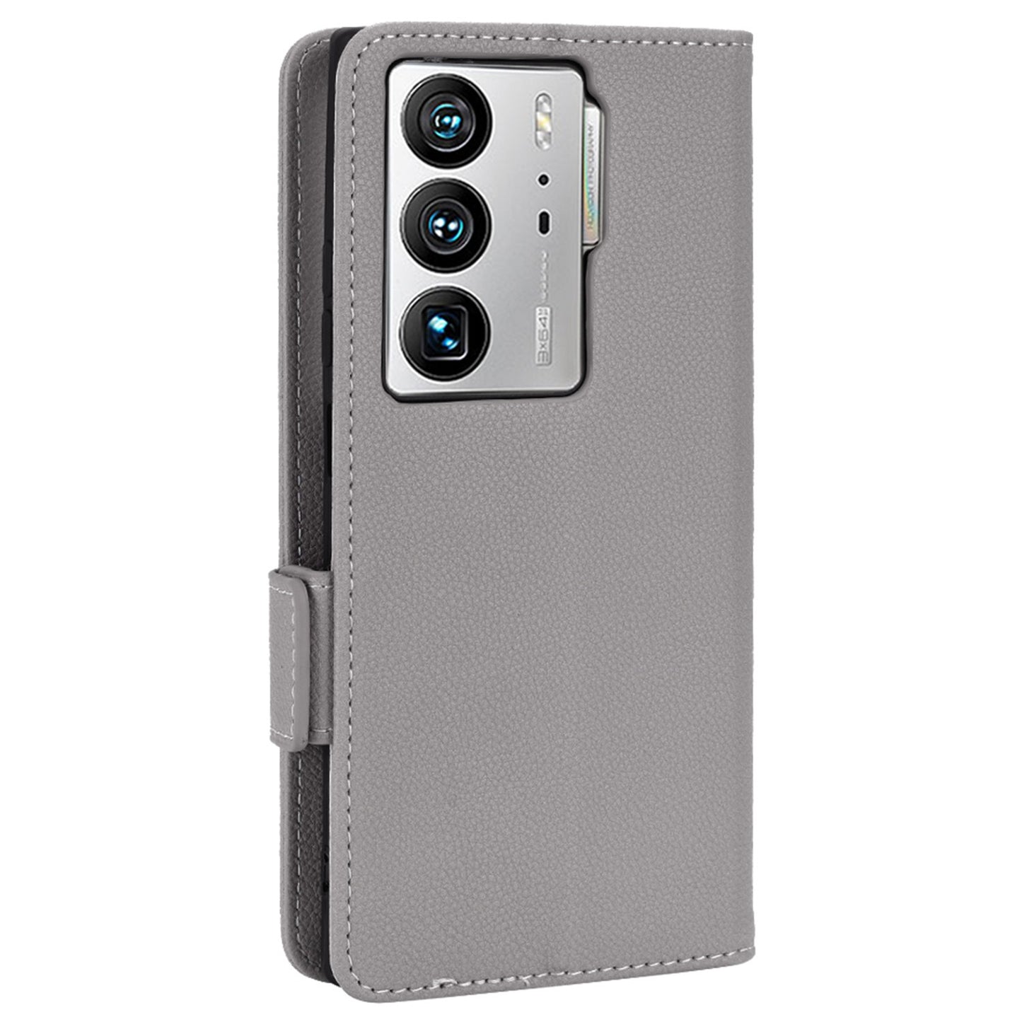 Litchi Texture Phone Cover for ZTE Axon 40 Ultra 5G, PU Leather Folio Flip Magnetic Clasp Case with Wallet Stand