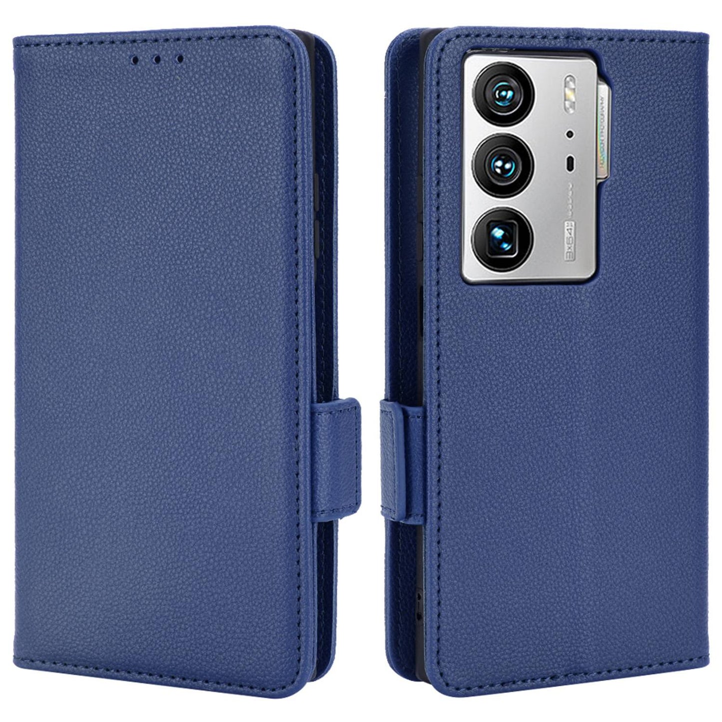 Litchi Texture Phone Cover for ZTE Axon 40 Ultra 5G, PU Leather Folio Flip Magnetic Clasp Case with Wallet Stand