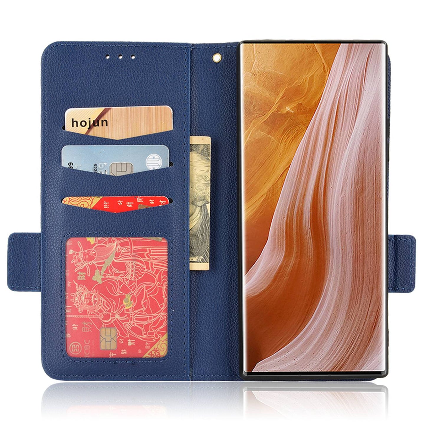 Litchi Texture Phone Cover for ZTE Axon 40 Ultra 5G, PU Leather Folio Flip Magnetic Clasp Case with Wallet Stand