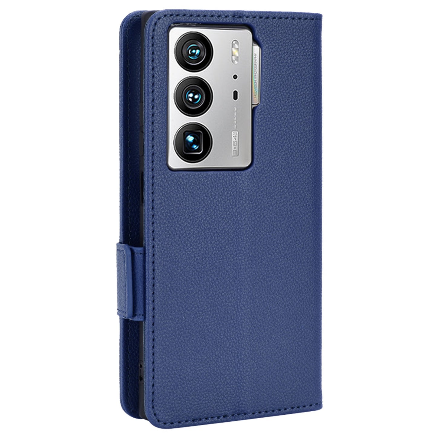 Litchi Texture Phone Cover for ZTE Axon 40 Ultra 5G, PU Leather Folio Flip Magnetic Clasp Case with Wallet Stand