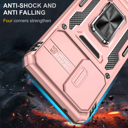 For Samsung Galaxy A52 4G / 5G  /  A52s 5G Anti-scratch Phone Case Slide Camera Cover PC + TPU Ring Kickstand Cell Phone Shell