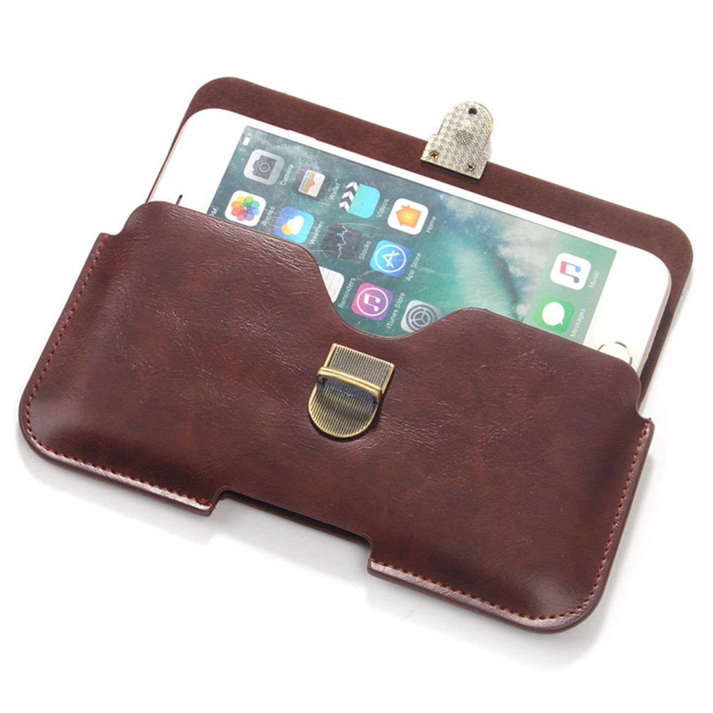 Protective Waist Bag for 6.3-inch Cell Phones Genuine Leather Bag Universal Anti-Scratch Waist Pouch