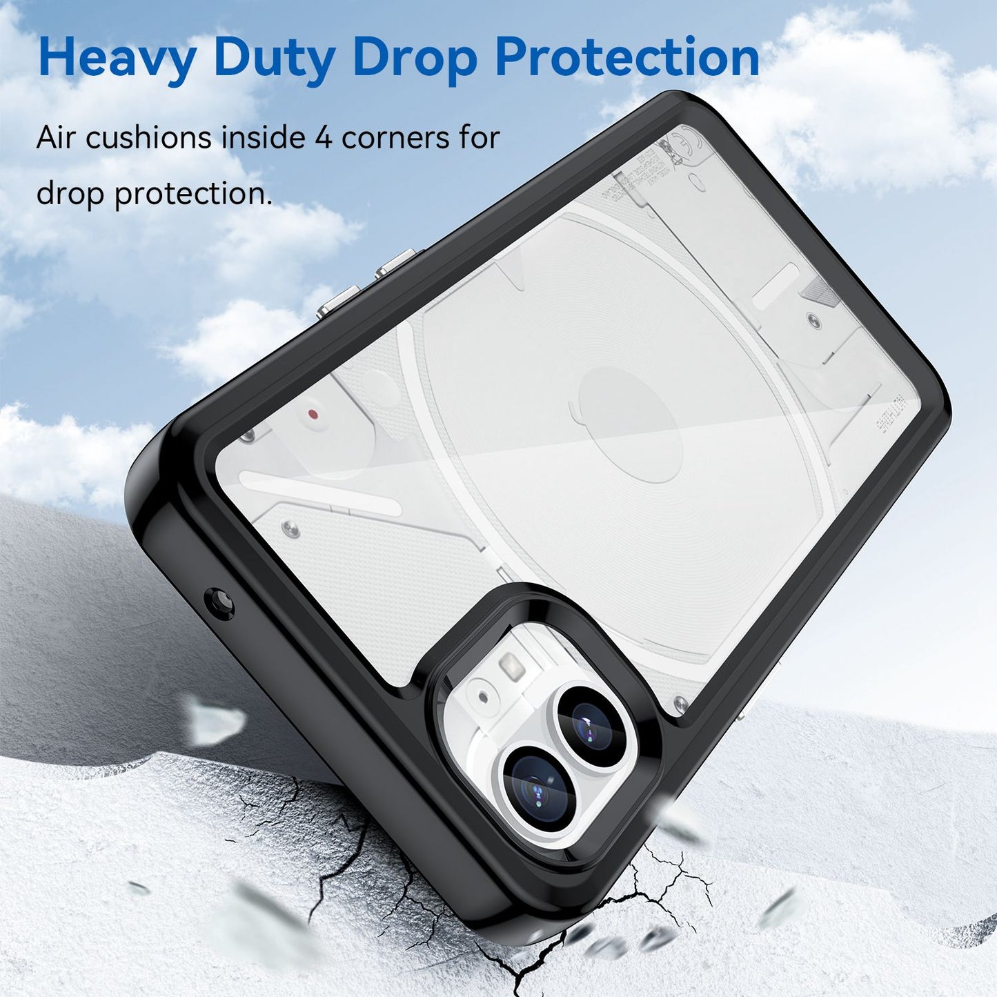 Anti-drop Phone Case for Nothing phone (1) 5G, Scratch-resistant Hybrid TPU + Acrylic Back Cover