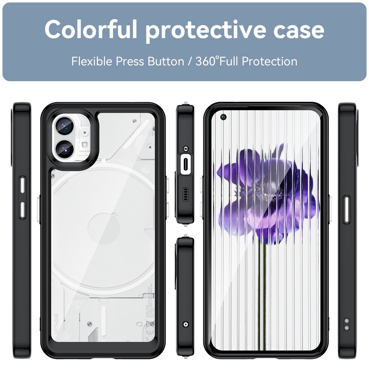 Anti-drop Phone Case for Nothing phone (1) 5G, Scratch-resistant Hybrid TPU + Acrylic Back Cover