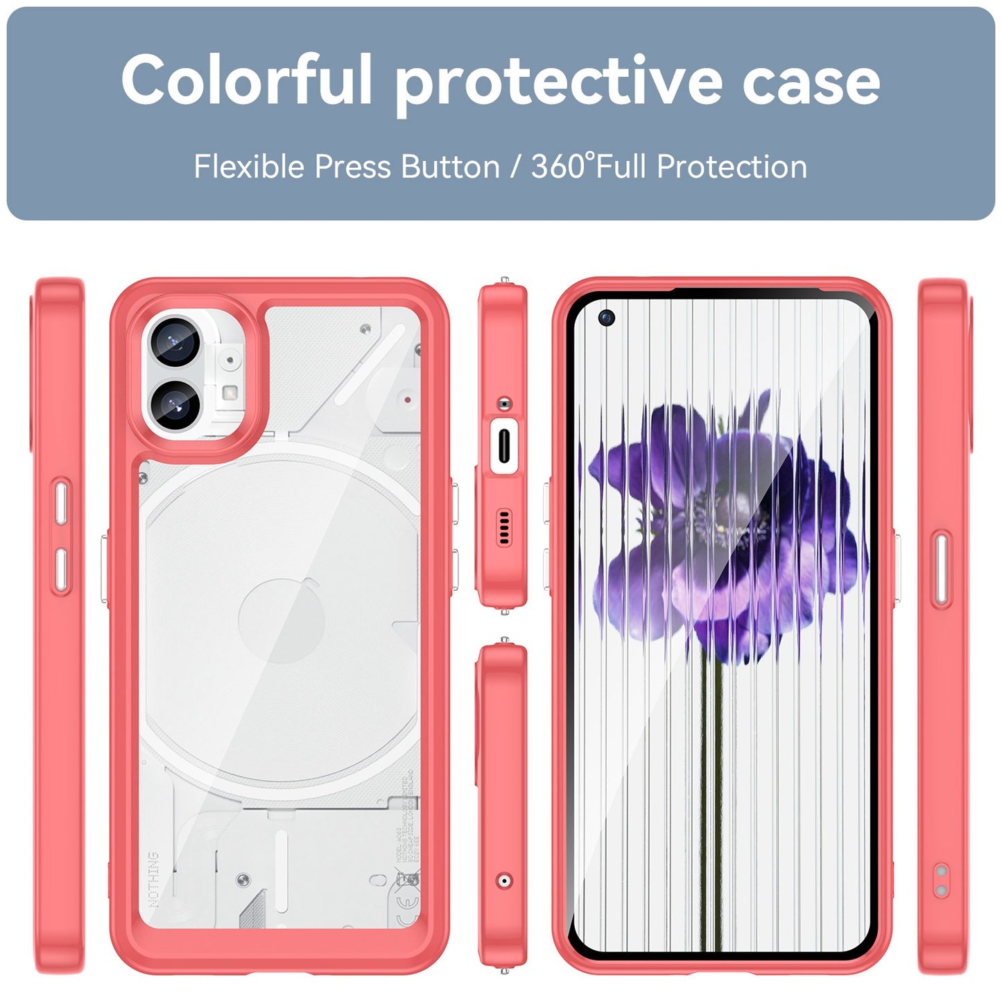 Anti-drop Phone Case for Nothing phone (1) 5G, Scratch-resistant Hybrid TPU + Acrylic Back Cover