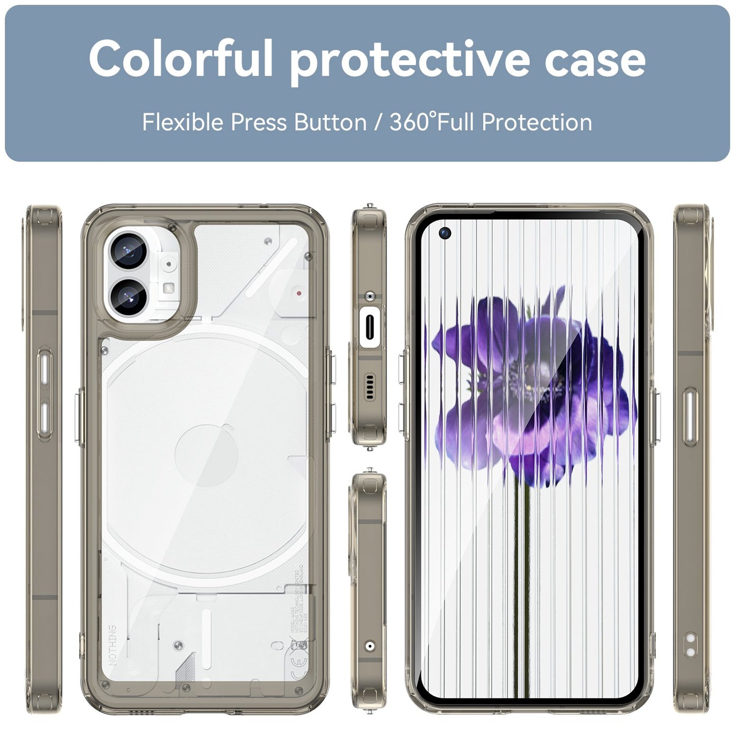 Anti-drop Phone Case for Nothing phone (1) 5G, Scratch-resistant Hybrid TPU + Acrylic Back Cover