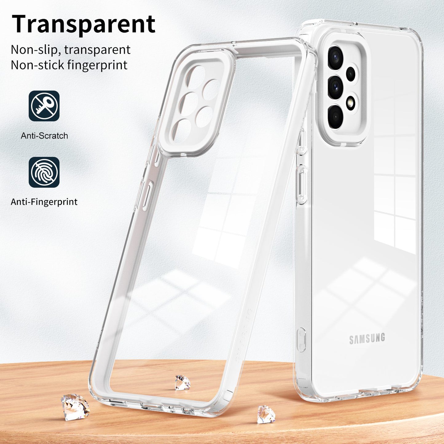 For Samsung Galaxy A52 4G / A52 5G / A52s 5G 3-in-1 Design Clear TPU + PC Phone Drop-proof Case Anti-scratch Back Cover