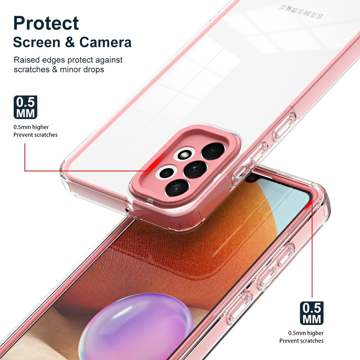 For Samsung Galaxy A52 4G / A52 5G / A52s 5G 3-in-1 Design Clear TPU + PC Phone Drop-proof Case Anti-scratch Back Cover