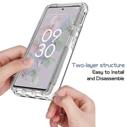 For Google Pixel 6a Transparent TPU + PC Phone Case Stylish Gradient Color Anti-scratch Protective Cover