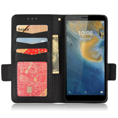 For ZTE Avid 589 / Avid Z589 Z5158 Full Protection Leather Case Litchi Texture Dual Magnetic Clasp Phone Cover with Stand Wallet