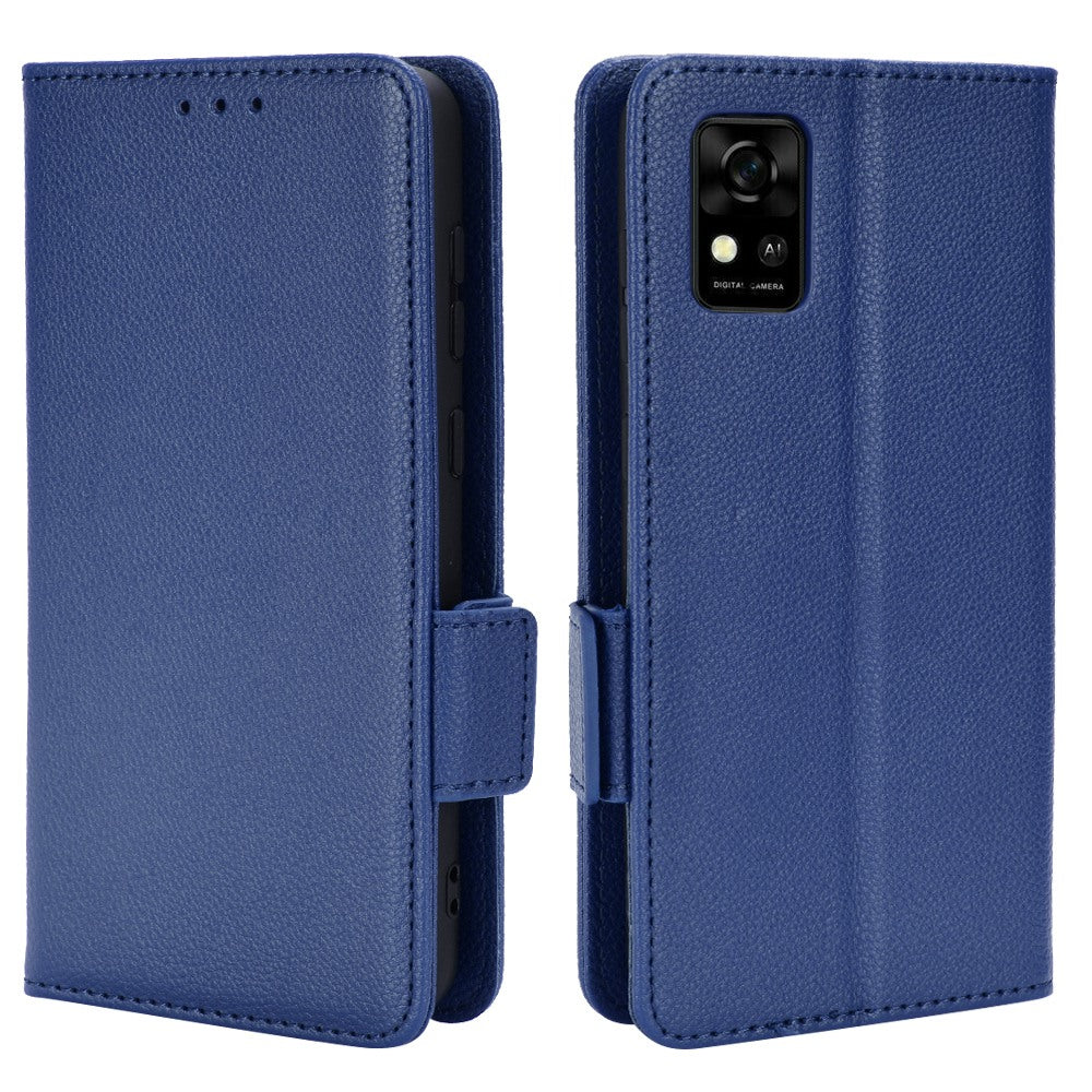 For ZTE Avid 589 / Avid Z589 Z5158 Full Protection Leather Case Litchi Texture Dual Magnetic Clasp Phone Cover with Stand Wallet