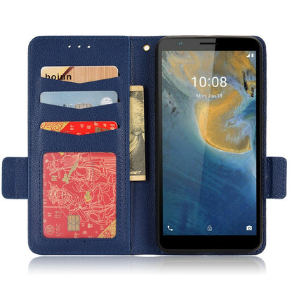 For ZTE Avid 589 / Avid Z589 Z5158 Full Protection Leather Case Litchi Texture Dual Magnetic Clasp Phone Cover with Stand Wallet