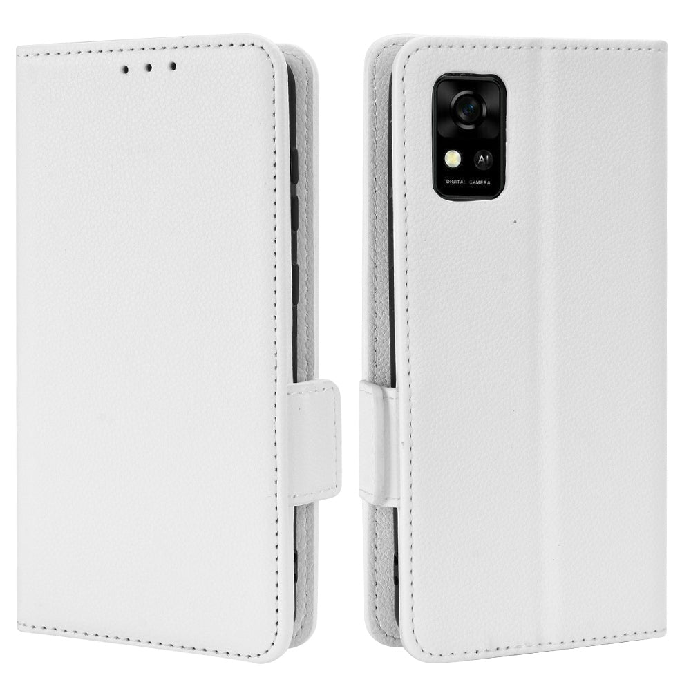 For ZTE Avid 589 / Avid Z589 Z5158 Full Protection Leather Case Litchi Texture Dual Magnetic Clasp Phone Cover with Stand Wallet