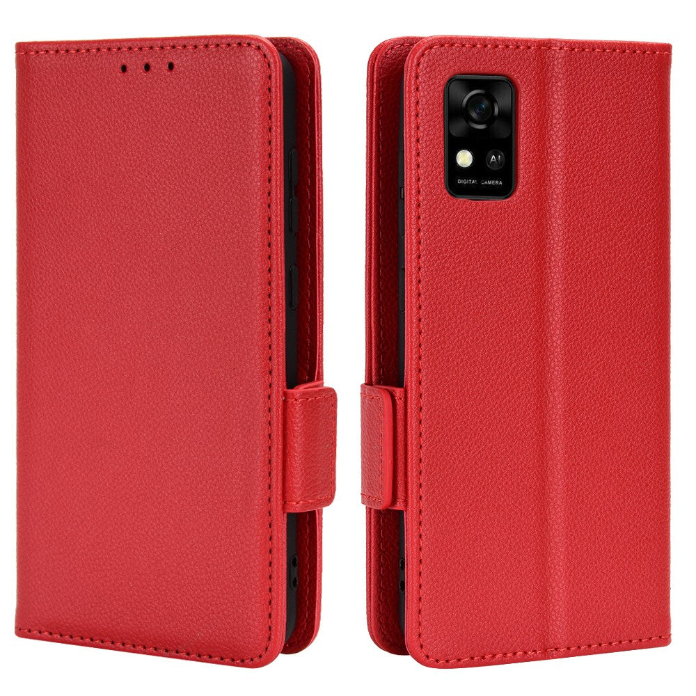 For ZTE Avid 589 / Avid Z589 Z5158 Full Protection Leather Case Litchi Texture Dual Magnetic Clasp Phone Cover with Stand Wallet