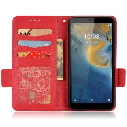 For ZTE Avid 589 / Avid Z589 Z5158 Full Protection Leather Case Litchi Texture Dual Magnetic Clasp Phone Cover with Stand Wallet