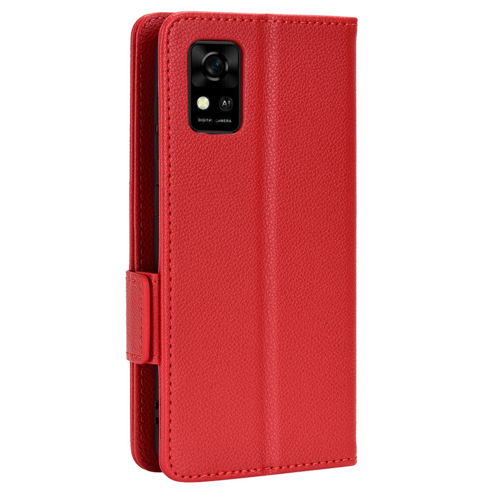 For ZTE Avid 589 / Avid Z589 Z5158 Full Protection Leather Case Litchi Texture Dual Magnetic Clasp Phone Cover with Stand Wallet