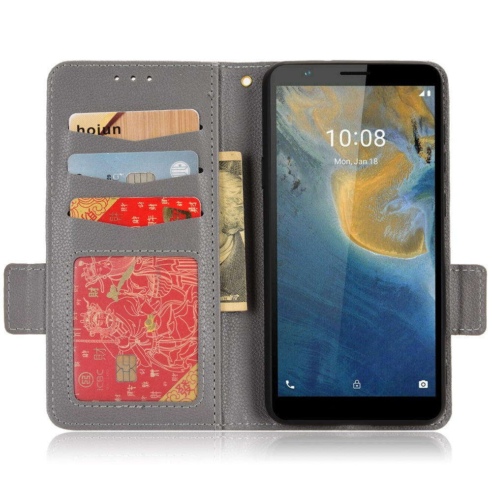 For ZTE Avid 589 / Avid Z589 Z5158 Full Protection Leather Case Litchi Texture Dual Magnetic Clasp Phone Cover with Stand Wallet