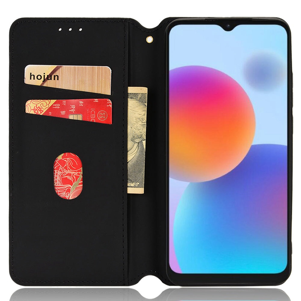 For ZTE Blade A52 Rhombus Pattern Imprinted PU Leather Wallet Case Folio Flip Auto Closing Magnetic Stand Phone Cover