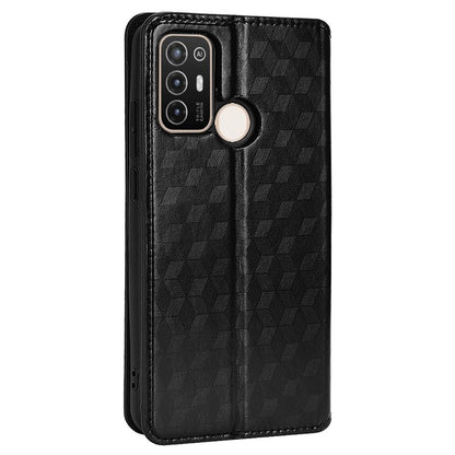 For ZTE Blade A52 Rhombus Pattern Imprinted PU Leather Wallet Case Folio Flip Auto Closing Magnetic Stand Phone Cover