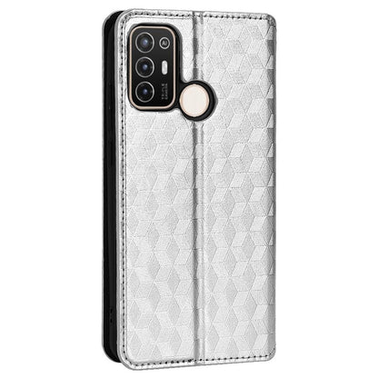 For ZTE Blade A52 Rhombus Pattern Imprinted PU Leather Wallet Case Folio Flip Auto Closing Magnetic Stand Phone Cover