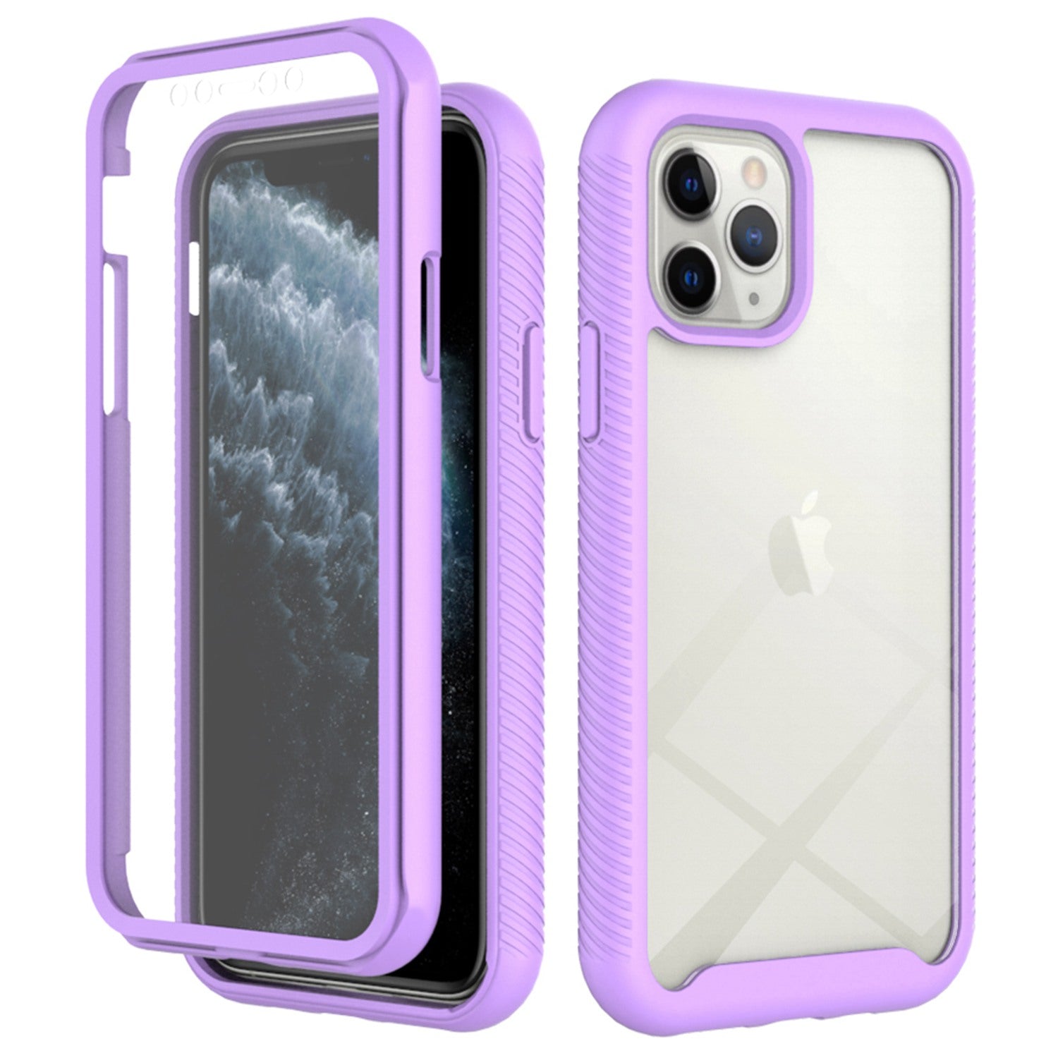 For iPhone 11 Pro 5.8 inch Hard PC + Soft TPU Hybrid Cover Anti-drop Phone Case with PET Screen Protector