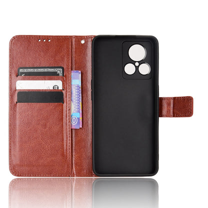 For Realme GT2 Explorer Master 5G TPU+PU Leather Wallet Phone Cover Crazy Horse Texture Stand Phone Shell with Strap