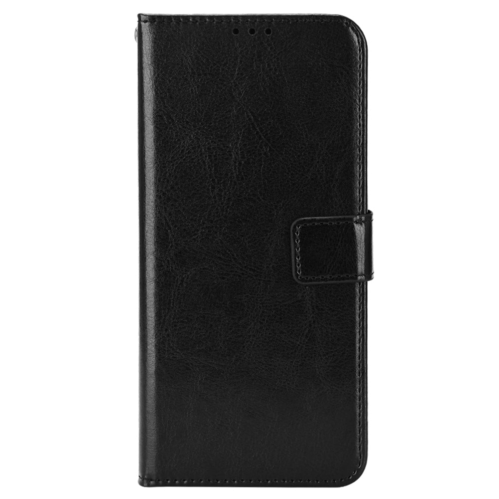 For Realme GT2 Explorer Master 5G TPU+PU Leather Wallet Phone Cover Crazy Horse Texture Stand Phone Shell with Strap