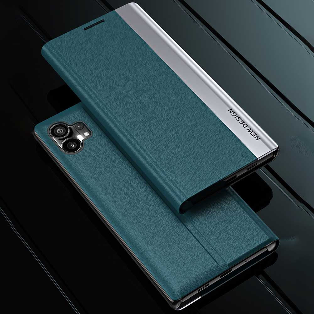 For Nothing phone (1) 5G PU Leather Adjustable Stand Function Phone Case Anti-fall Magnetic Absorption Electroplating Cover