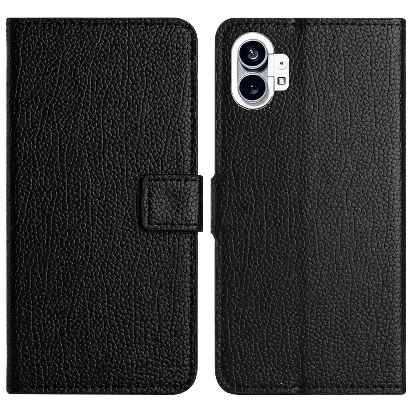 For Nothing phone (1) 5G PU Leather Flip Wallet Case Stand Anti-drop Litchi Texture Magnetic Phone Cover