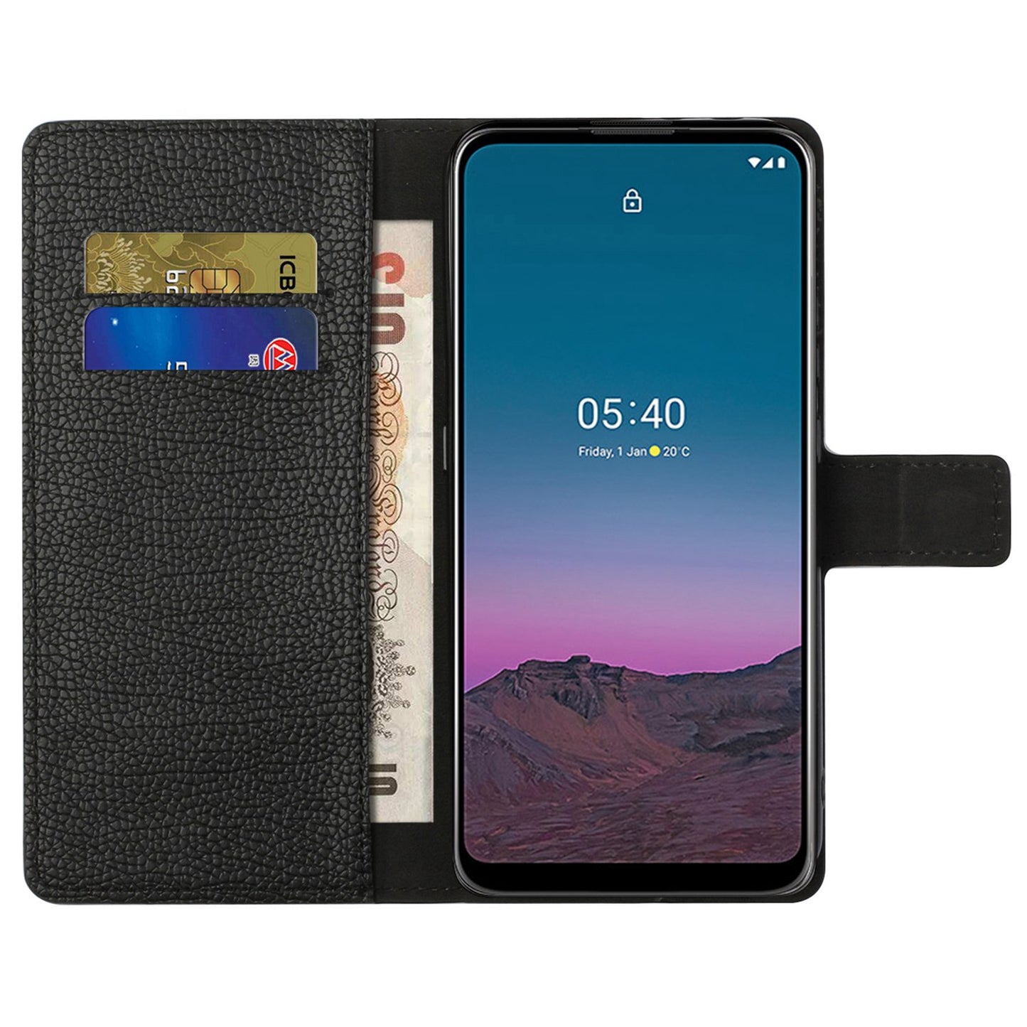 For Nothing phone (1) 5G PU Leather Flip Wallet Case Stand Anti-drop Litchi Texture Magnetic Phone Cover