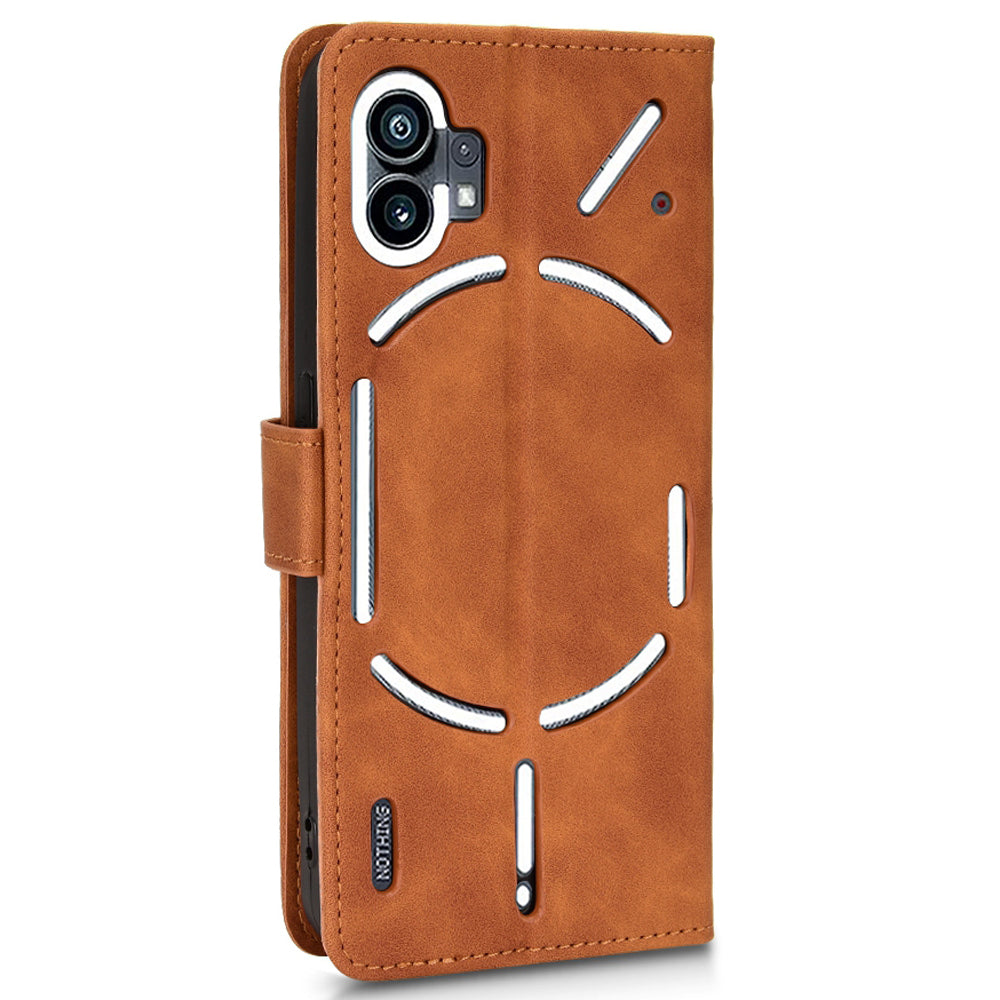 For Nothing phone (1) 5G Anti-drop Phone Flip Case Skin-touch Feeling Full Protection PU Leather Stand Magnetic Clasp Phone Cover with Strap