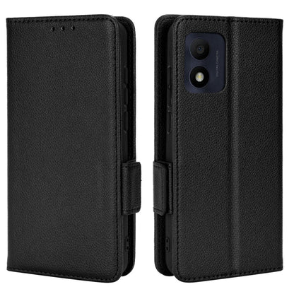 Litchi Texture Phone Cover for Alcatel 1B (2022) / TCL 303, PU Leather Folio Flip Case with Wallet Stand