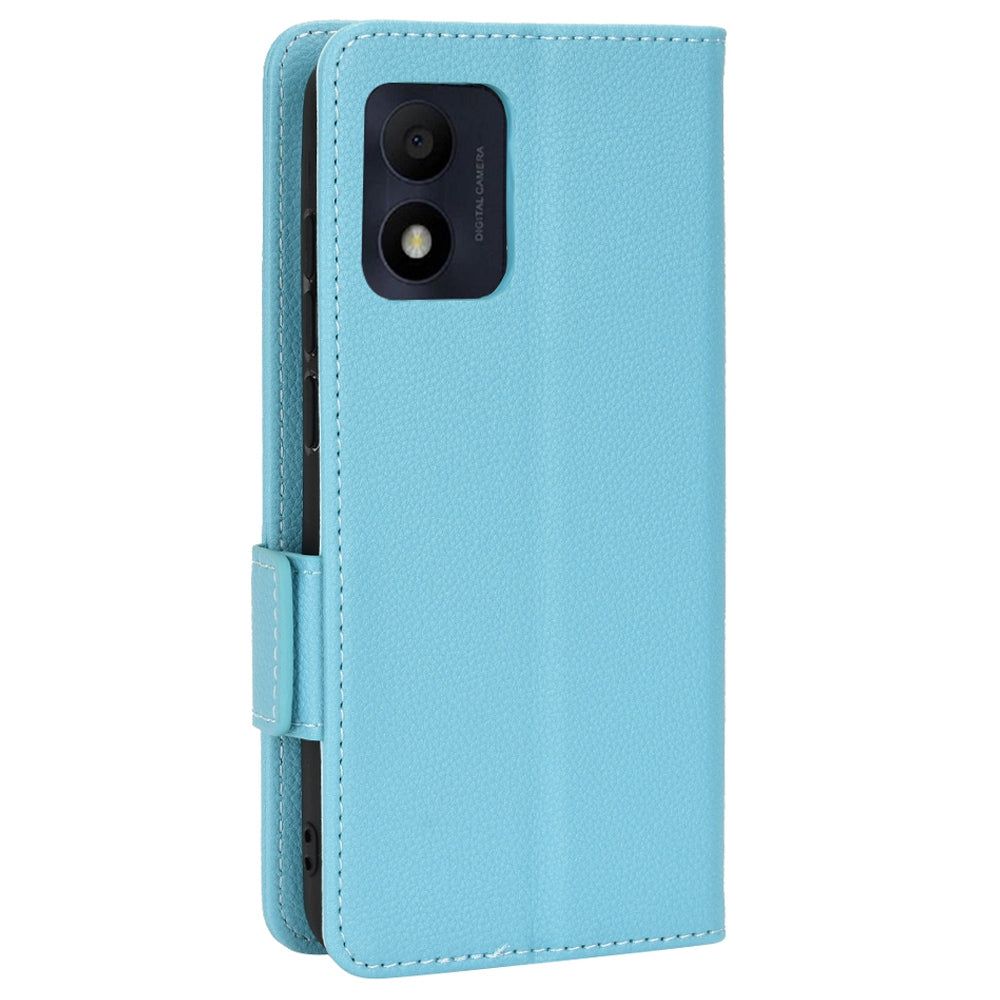 Litchi Texture Phone Cover for Alcatel 1B (2022) / TCL 303, PU Leather Folio Flip Case with Wallet Stand