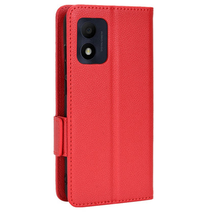 Litchi Texture Phone Cover for Alcatel 1B (2022) / TCL 303, PU Leather Folio Flip Case with Wallet Stand