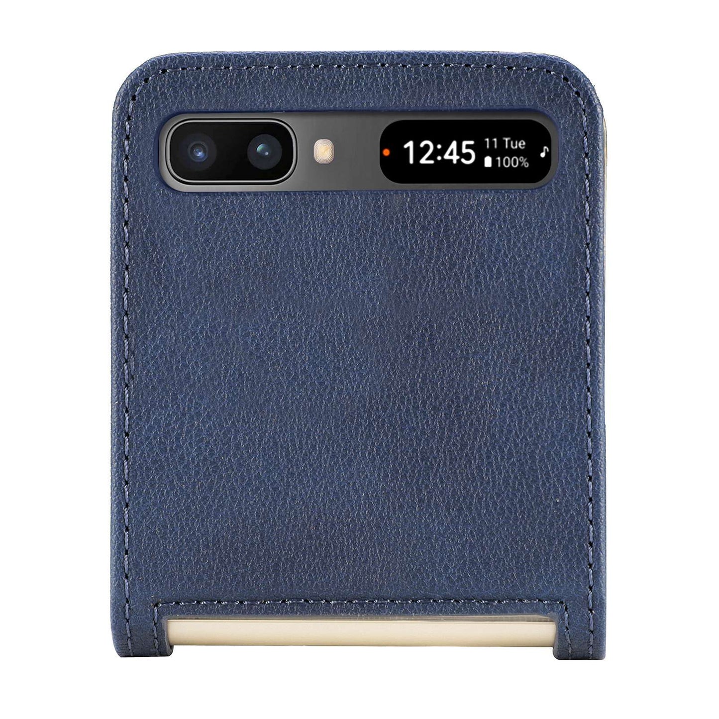 For Samsung Galaxy Z Flip 5G Ultra Slim Phone Case Drop-proof PU Leather Coated PC Phone Cover Card Holder