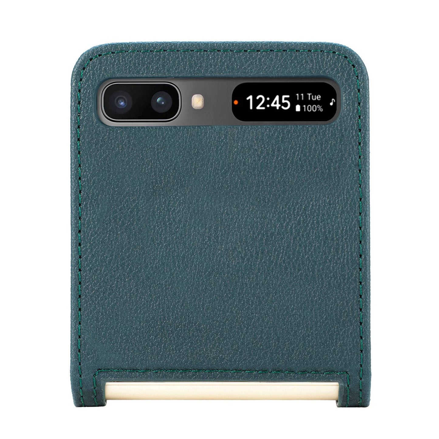 For Samsung Galaxy Z Flip 5G Ultra Slim Phone Case Drop-proof PU Leather Coated PC Phone Cover Card Holder