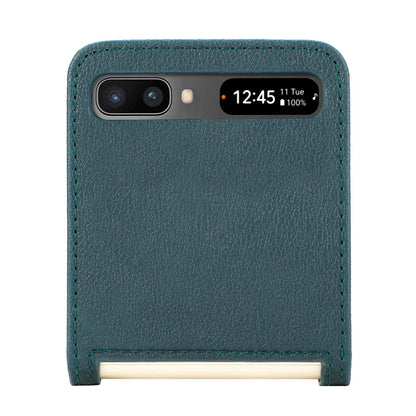 For Samsung Galaxy Z Flip 5G Ultra Slim Phone Case Drop-proof PU Leather Coated PC Phone Cover Card Holder