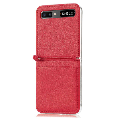 For Samsung Galaxy Z Flip 5G Ultra Slim Phone Case Drop-proof PU Leather Coated PC Phone Cover Card Holder