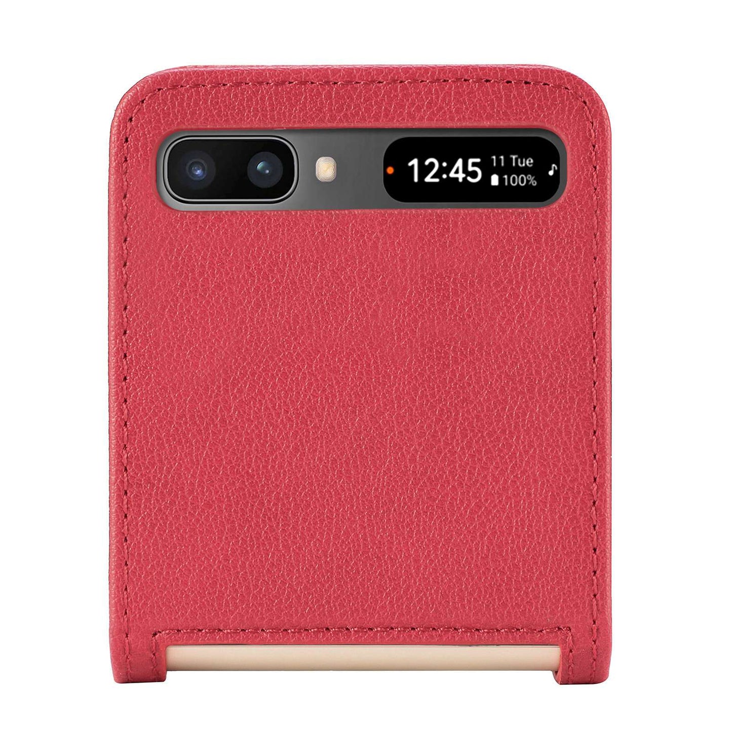 For Samsung Galaxy Z Flip 5G Ultra Slim Phone Case Drop-proof PU Leather Coated PC Phone Cover Card Holder