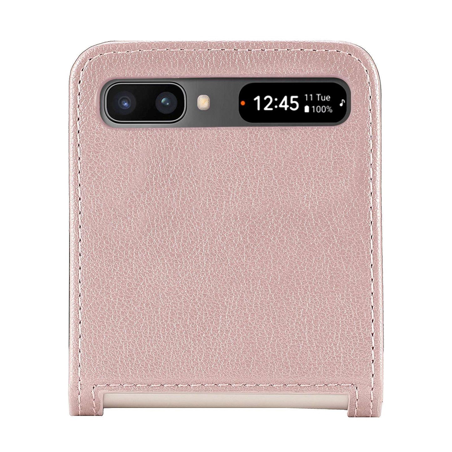 For Samsung Galaxy Z Flip 5G Ultra Slim Phone Case Drop-proof PU Leather Coated PC Phone Cover Card Holder