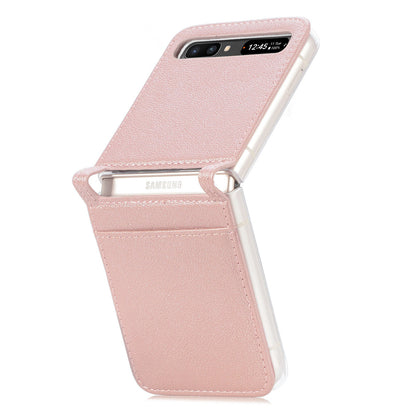 For Samsung Galaxy Z Flip 5G Ultra Slim Phone Case Drop-proof PU Leather Coated PC Phone Cover Card Holder