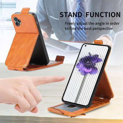 For Nothing phone (1) 5G PU Leather Zipper Vertical Flip Wallet Case Magnetic Closure Stand Protective Cover