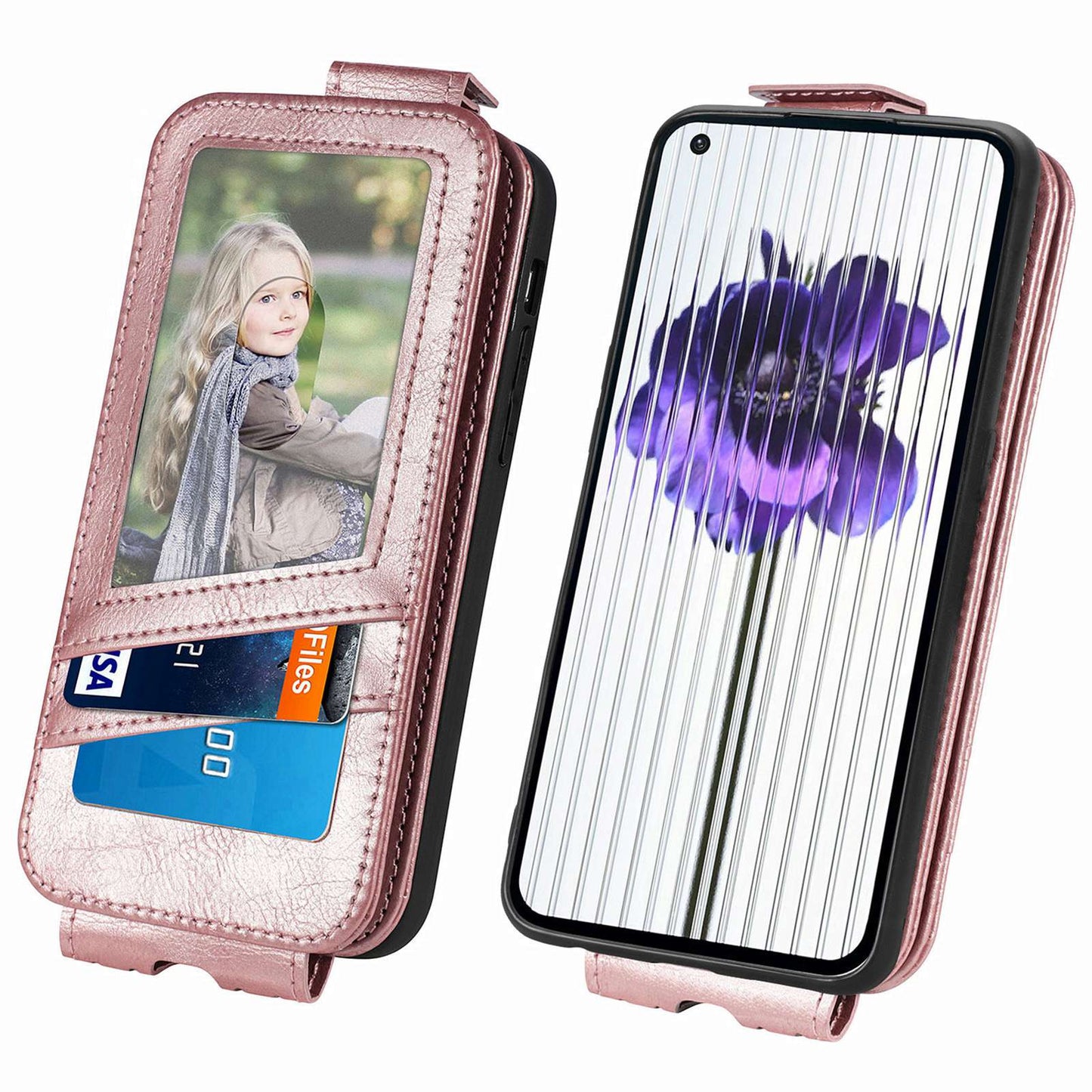 For Nothing phone (1) 5G PU Leather Zipper Vertical Flip Wallet Case Magnetic Closure Stand Protective Cover