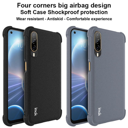 IMAK For HTC Desire 22 Pro 5G Matte Surface Cell Phone Cover Four Corner Airbag Anti-drop TPU Case