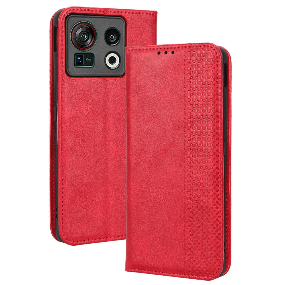 For ZTE nubia Z40S Pro 5G Vintage PU Leather Phone Case Flip Wallet Cover Stand Protective Shell