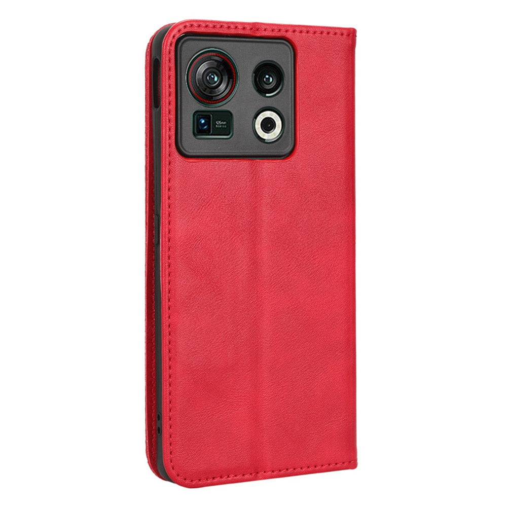 For ZTE nubia Z40S Pro 5G Vintage PU Leather Phone Case Flip Wallet Cover Stand Protective Shell