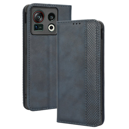 For ZTE nubia Z40S Pro 5G Vintage PU Leather Phone Case Flip Wallet Cover Stand Protective Shell