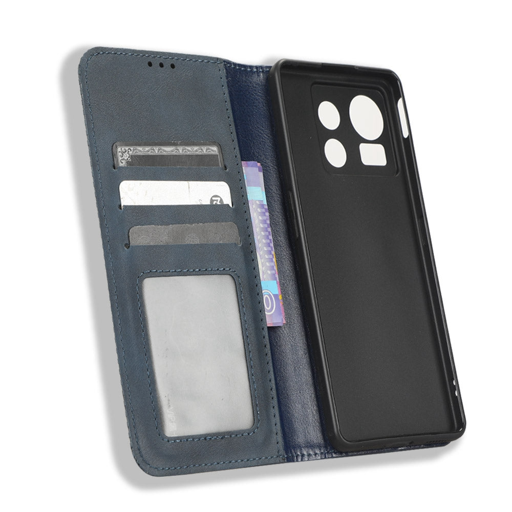 For ZTE nubia Z40S Pro 5G Vintage PU Leather Phone Case Flip Wallet Cover Stand Protective Shell